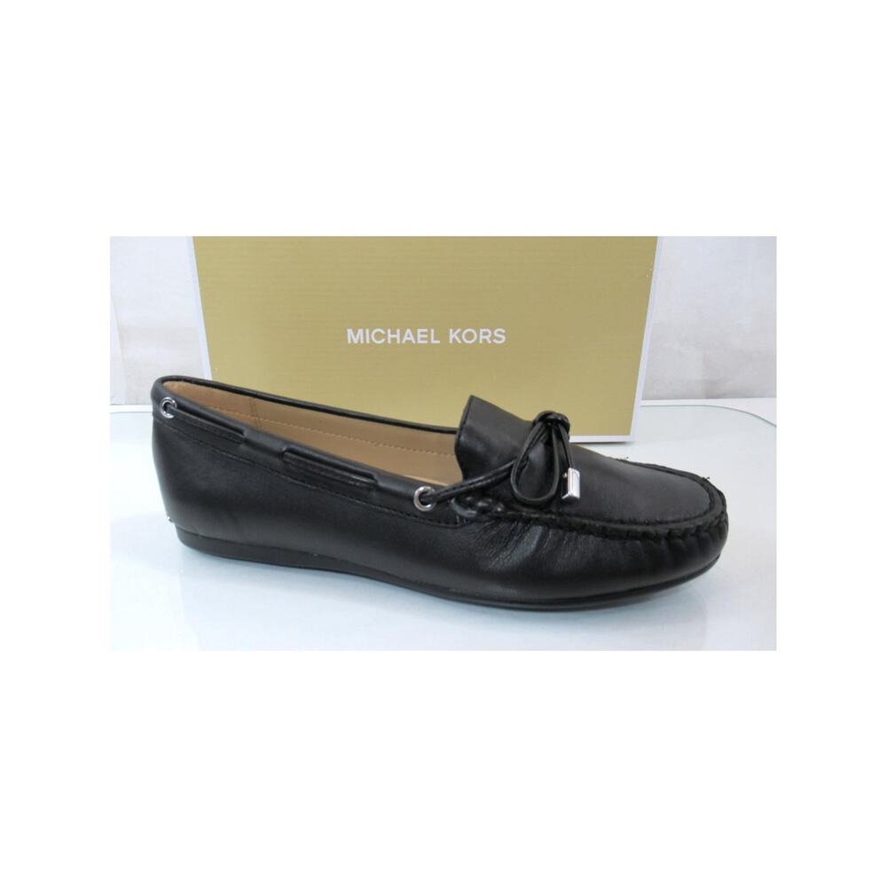 Michael Kors Sutton Moccasin Driver Flat Shoes MK Signature Black Size 9